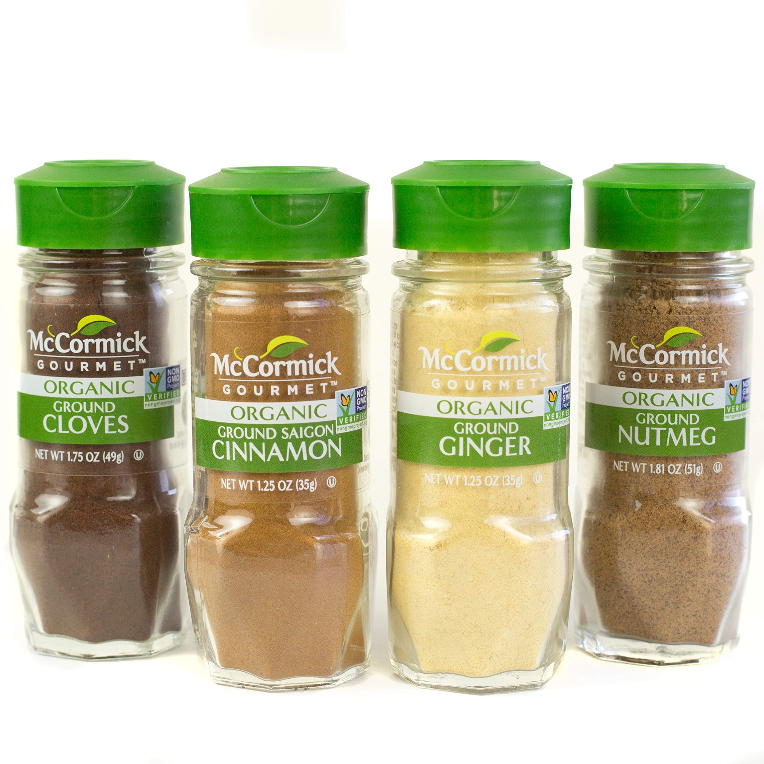 McCormick Organic Baking Variety Pack (Cloves, Saigon Cinnamon, Ginger, Nutmeg) for Bakers, 0.05 lb USDA Organic Gourmet